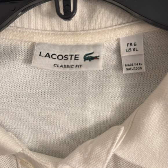 Lacoste Classic Fit Men’s Polo. Size US XL. FR 6. Worn once. 100% Cotton. White - Picture 3 of 6